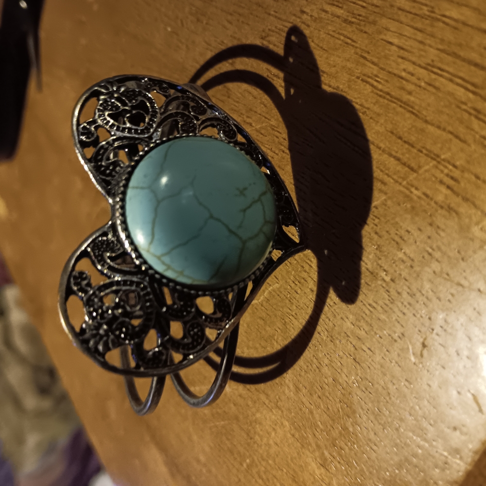 Turquoise Stone Filigree Bracelet